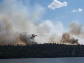 Avion citerne sur le lac Gilman, feu forêt de Chibougamau, 3 juin 2005