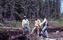 F.T. Corner Bay drill hole, Alain Vachon, André Gobeil and Christian Desrosiers.