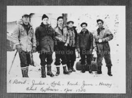 Bert Oakley, Jules, Lyle, Fred, Jim et Harry à la mine Chibougamau Explorers en novembre 1950.