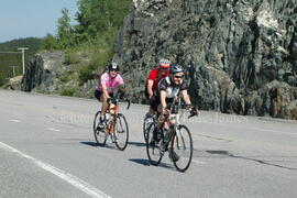 Groupe de cyclistes à Chibougamau