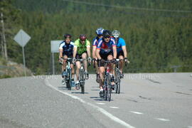 Groupe de cyclistes à Chibougamau