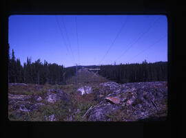 Ligne haute tension arrivant à Chibougamau 9-1966