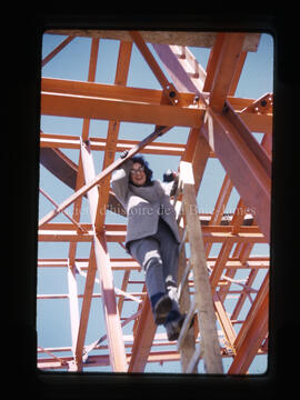 Station radar du mont Bourbeau en construction