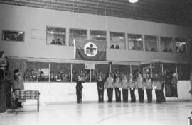 Groupe de personnes aux finales des Jeux de Québec à Chapais