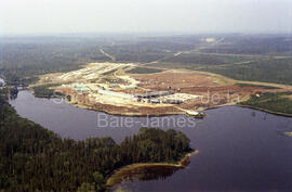 Vue aérienne de la scierie Barrette et Saucier à Lebel-sur-Quévillon