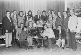 Groupe de personne au départ de M. Silfrid Fortin de Lebel-sur-Quévillon