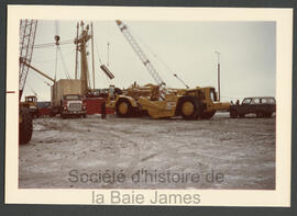 Offloading the Chesley A. Crosbie in early october. The last ship in the High Artic in 1975.