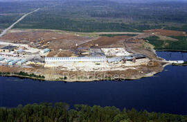Vue aérienne de la scierie Barrette et Saucier à Lebel-sur-Quévillon
