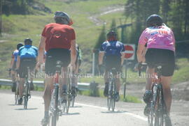 Groupe de cyclistes à Chibougamau