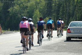 Groupe de cyclistes à Chibougamau