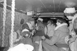 Groupe de personnes dans une camionnette aux finales des Jeux du Québec à Chapais