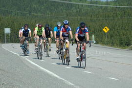 Groupe de cyclistes à Chibougamau