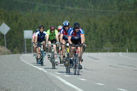 Groupe de cyclistes à Chibougamau