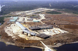 Vue aérienne de la scierie Barrette et Saucier à Lebel-sur-Quévillon