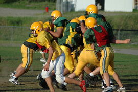 Match de l'équipe de football Troïlus de Chibougamau.