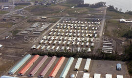 Vue aérienne des Places Rivest et Lebel à Lebel-sur-Quévillon