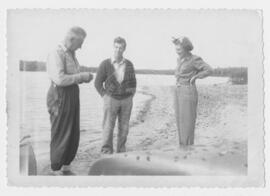 Jean-Baptiste Gaudreau, Thomas Fecteau et Françoise Gaudreau, lac du Bras Coupé.
