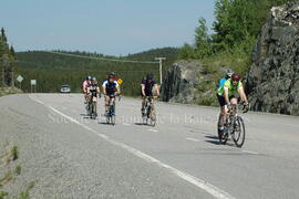 Groupe de cyclistes à Chibougamau