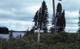Cross on Whisky’s tomb, canoe Lake.