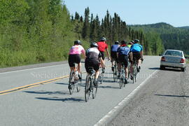 Groupe de cyclistes à Chibougamau