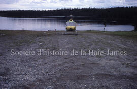 Helicopter just landed of Lac Caché.