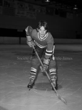Joueur de hockey posant pour des posters de hockey