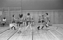 Partie de volley-ball aux finales des Jeux de Québec à Chapais