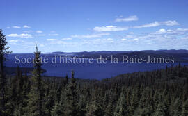 General view of Chibougamau Lake basin from Sorcerer Mountain