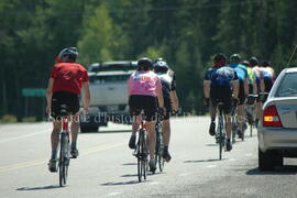 Groupe de cyclistes à Chibougamau