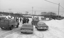 Bûcherons qui bloquent la route de Lebel-sur-Quévillon