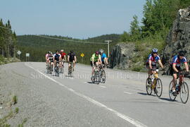 Groupe de cyclistes à Chibougamau