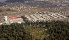 Vue aérienne des Places Rivest et Lebel à Lebel-sur-Quévillon