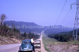 Road in park, radar domes, Dave Baskig.