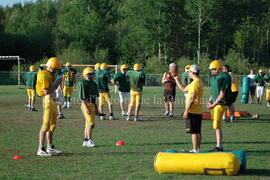 Match de l'équipe de football Troïlus de Chibougamau.