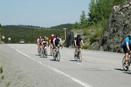 Groupe de cyclistes à Chibougamau