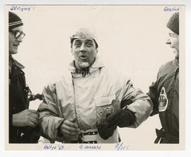 Messieurs [? Sévigny], G. Lamarche, [? Gagnon] lors du Rallye d’autoneige