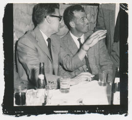 Jean-Louis Trépanier et Thomas Fecteau lors de la fête des employés de Québecair, 1958