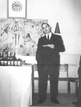Allocution de Godefroy de Billy au premier hôtel de ville de Chibougamau.